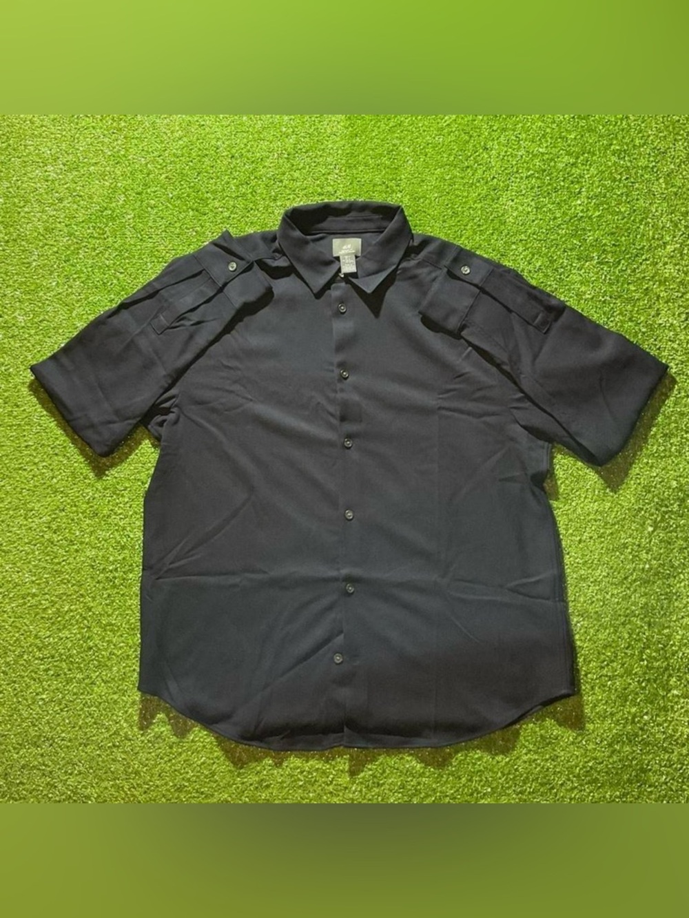 H&M Men’s Regular Fit Twill Navy Blue Dress Shirt